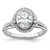 True Origin White Gold 1/3 carat Lab Grown Diamond VS  D E F  Semi Mount Oval Fancy Halo Engagement Ring
