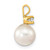 14k 8-9mm White Round Akoya Saltwater Cultured Pearl and 1/10 Carat Diamond Pendant