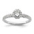 Two Promises 14k White Gold 5/8 carat Lab Grown Diamond VS/SI+ G+ Complete Petite Halo Engagement Ring