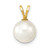 14k 8-9mm White Round Akoya Saltwater Cultured Pearl Pendant