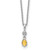 White Ice Sterling Silver Rhodium-plated 18 inch Diamond and Citrine Necklace with 2 inch Extender - QW-E54F3E35-8671