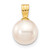 14K 8-9mm White Round Freshwater Cultured Pearl Pendant