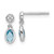 White Ice Sterling Silver Rhodium-plated Diamond and Blue Topaz Post Dangle Earrings