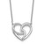White Ice Sterling Silver Rhodium-plated Diamond Fancy Heart 18 inch Necklace plus 2 inch Extender