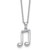 White Ice Sterling Silver Rhodium-plated Diamond Music Note 18 inch Necklace plus 2 inch Extender - QW-D7386C9B-2756
