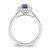 10k White Gold 5/8 carat Lab Grown Diamond VS/SI+ G+ and Oval Lab Created Blue Sapphire Halo Fashion Ring