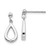White Ice Sterling Silver Rhodium-plated Diamond Teardrop Dangle Post Earrings