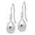 White Ice Sterling Silver Rhodium-plated Garnet Shepherd Hook Earrings