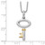 White Ice Sterling Silver Rhodium-plated Gold-tone 18 Inch Diamond Key Necklace with 2 Inch Extender
