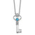 White Ice Sterling Silver Rhodium-plated Key with Blue Topaz and Diamond 18in Necklace with 2in extender