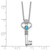 White Ice Sterling Silver Rhodium-plated Key with Blue Topaz and Diamond 18in Necklace with 2in extender