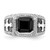 White Night Sterling Silver Black Rhodium-plated Diamond and Onyx Cross Men's Ring - QR-51DD274D-1604