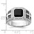 White Night Sterling Silver Black Rhodium-plated Diamond and Onyx Cross Men's Ring - QR-51DD274D-1604