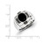 White Night Sterling Silver Black Rhodium-plated Diamond and Onyx Oval Men's Ring - QR-3B47D45B-2683