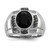 White Night Sterling Silver Black Rhodium-plated Diamond and Onyx Oval Men's Ring - QR-59572125-3684