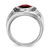 White Night Sterling Silver Black Rhodium-plated Garnet and Diamond Oval Men's Ring - QR-E7CAAC1E-5956