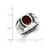 White Night Sterling Silver Black Rhodium-plated Garnet and Diamond Oval Men's Ring - QR-E7CAAC1E-5956