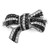 White Night Sterling Silver Rhodium-plated Black and White Diamond Bow Ring - QR-5AF5747A-1090