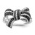 White Night Sterling Silver Rhodium-plated Black and White Diamond Bow Ring - QR-FE756C54-7694