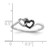 White Night Sterling Silver Rhodium-plated Black and White Diamond Double Heart Ring - QR-EF7EF053-9470