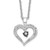White Night Sterling Silver Rhodium-plated Black and White Diamond Heart 18 Inch Necklace with 2 Inch Extender - QP-7FF1EA94-7445