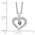White Night Sterling Silver Rhodium-plated Black and White Diamond Heart 18 Inch Necklace with 2 Inch Extender - QP-7FF1EA94-7445
