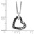 White Night Sterling Silver Rhodium-plated Black and White Diamond Heart Necklace with 2 Inch Extender - QP-B2B5B389-8554