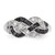 White Night Sterling Silver Rhodium-plated Black and White Diamond Intertwined Ring - QR-B19E8061-3289