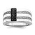 White Night Sterling Silver Rhodium-plated Black and White Diamond Men's Ring - QR-7D2B5E94-6496