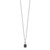 White Night Sterling Silver Rhodium-plated Black and White Diamond Rectangle Pendant 18 Inch Necklace with 2 Inch Extender