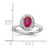 10k White Gold 5/8 carat Lab Grown Diamond VS/SI+ G+ and Oval Lab Created Ruby Halo Fashion Ring