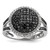 White Night Sterling Silver Rhodium-plated Black and White Diamond Round Ring - QR-498149BF-7584