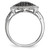 White Night Sterling Silver Rhodium-plated Black and White Diamond Round Ring - QR-498149BF-7584