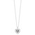 White Night Sterling Silver Rhodium-plated Black and White Diamond Triple Heart 18 Inch Necklace with 2 Inch Extender