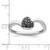 White Night Sterling Silver Rhodium-plated Black Diamond Heart Ring - QR-32A44181-4531