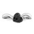 White Night Sterling Silver Rhodium-plated Black Diamond Heart Ring - QR-784F9C42-9136