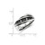 White Night Sterling Silver Rhodium-plated Black Diamond Men's Band Ring - QR-EC6CEC40-6404