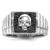 White Night Sterling Silver Rhodium-plated Black Diamond Square Skull Men's Ring - QR-CF345162-1707