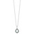 White Night Sterling Silver Rhodium-plated Blue and White Diamond Teardrop 18 Inch Necklace with 2 Inch Extender - QP-912FD404-7899