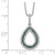 White Night Sterling Silver Rhodium-plated Blue and White Diamond Teardrop 18 Inch Necklace with 2 Inch Extender - QP-912FD404-7899