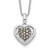 White Night Sterling Silver Rhodium-plated Champagne Diamond Heart 18 Inch Necklace with 2 Inch Extender