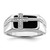 White Night Sterling Silver Rhodium-plated Diamond and Black Onyx Cross Men's Ring - QR-63918E50-8280
