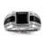 White Night Sterling Silver Rhodium-plated Diamond and Onyx Men's Ring - QR-0B465A5E-4977