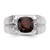 White Night Sterling Silver Rhodium-plated Garnet and Diamond Square Men's Ring - QR-188383B8-6296