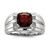 White Night Sterling Silver Rhodium-plated Garnet and Diamond Square Men's Ring - QR-35AEC45C-9409