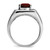 White Night Sterling Silver Rhodium-plated Garnet and Diamond Square Men's Ring - QR-35AEC45C-9409
