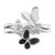 White Night Sterling Silver Rhodium-plated White and Black Diamond Butterfly Ring - QR-A5BA8E56-2747