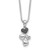 White Night Sterling Silver Rhodium-plated White and Black Diamond Heart 18 Inch Necklace with 2 Inch Extender - QP-080A3978-8670