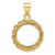 Wideband Distinguished Coin Jewelry 14k Diamond-cut with Rope 14.0mm Prong Coin Bezel Pendant