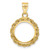 Wideband Distinguished Coin Jewelry 14k Diamond-cut with Rope 14.0mm Prong Coin Bezel Pendant